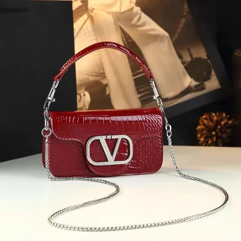 Choice Leather PU Crossbody Bag Handheld Chain Design