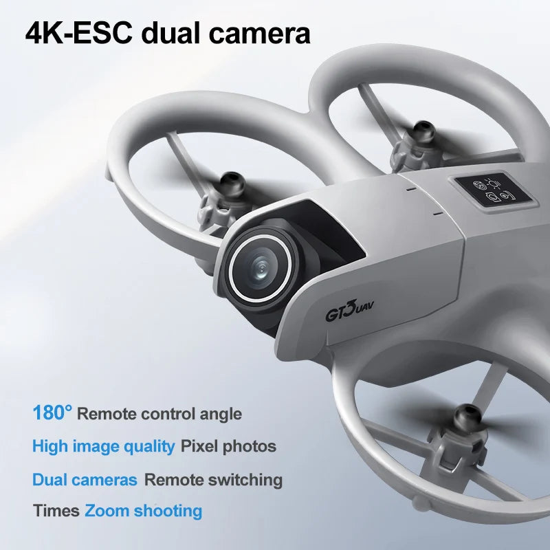 GT3 Mini LED Foldable Drone GPS 8K HD Dual Camera Brushless Motor Obstacle Avoidance Quadcopter RC Toys Gifts