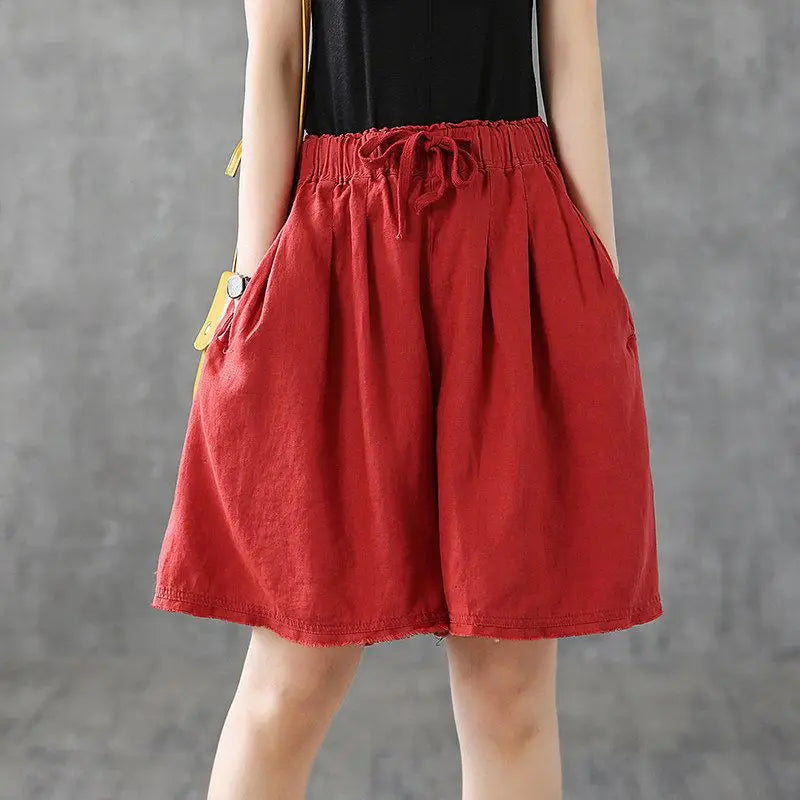 RankSweet Women Cotton Bermuda Knee Length Loose Shorts