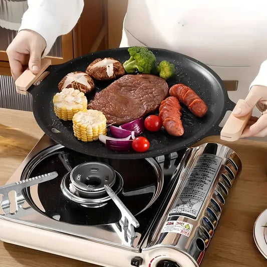 Korean Style Non-Stick Cast Iron BBQ Grill Pan