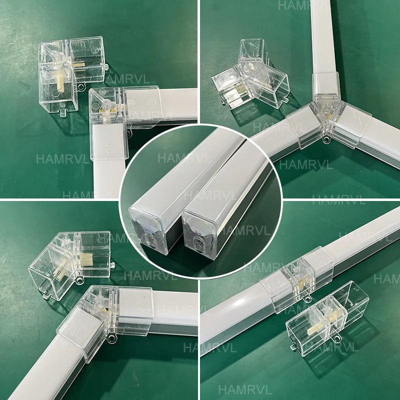 Garage Lights Hexagon Lamp 110-240V LED Tube Honeycomb Ceiling Lighting for Workshop Car Showroom Auto Body Repair Gym