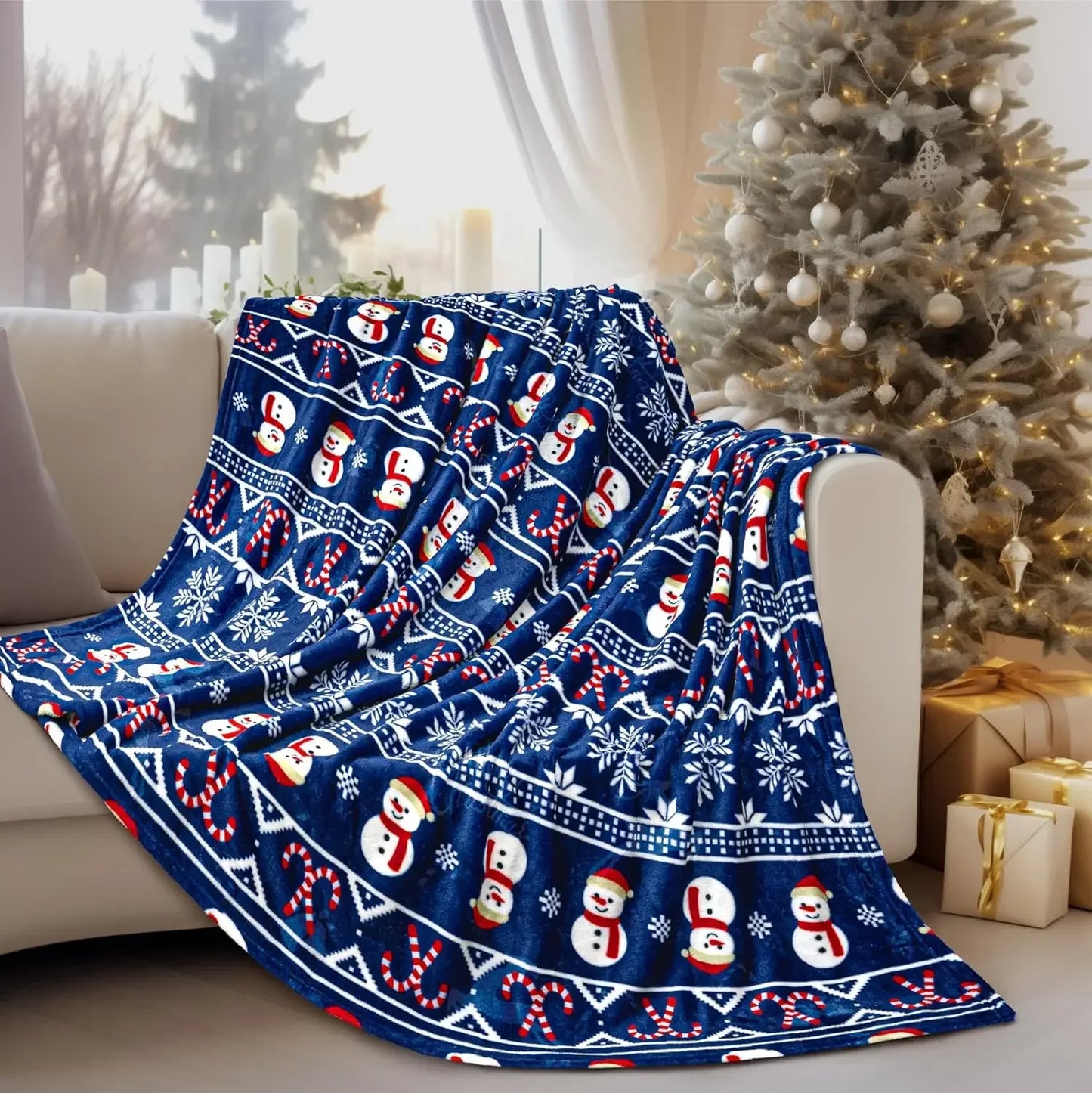 1PC Black And Red Plaid Flannel Throw Blanket Warm Soft Checkered Plaid Christmas Couch Cozy Decorative Gift