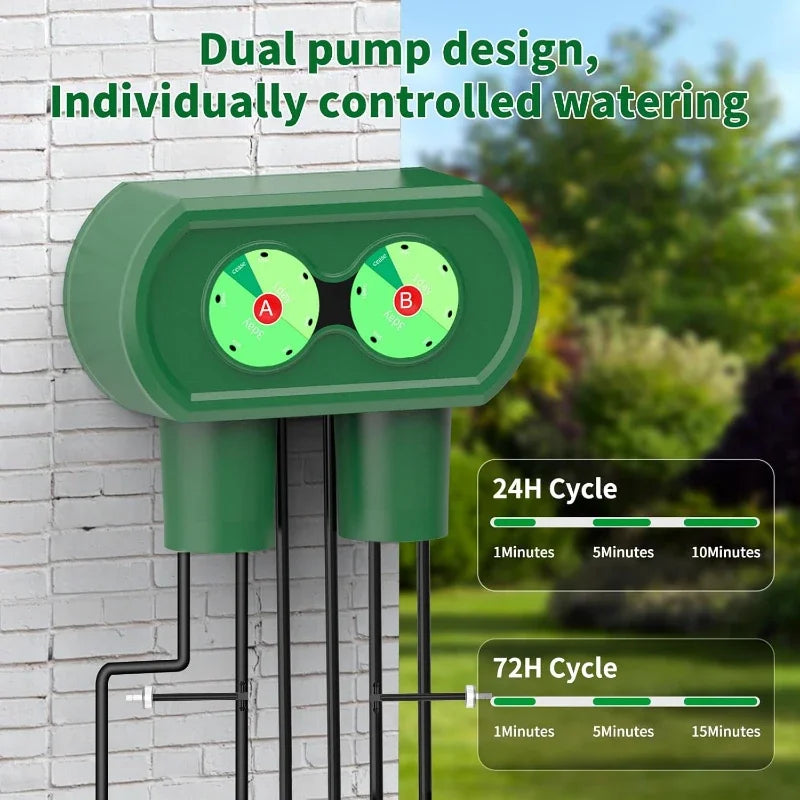 Solar Powered Automatic Drip Irrigation System DIY Watering Device Split Type Dual Pump Kit