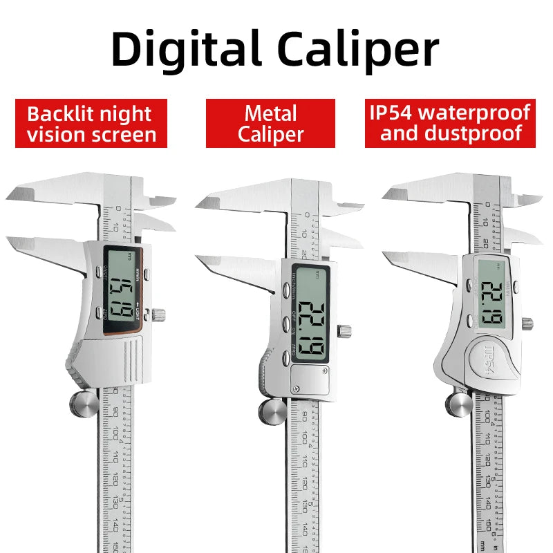 Digital Vernier Caliper Stainless Steel Measuring Tool for Woodworking