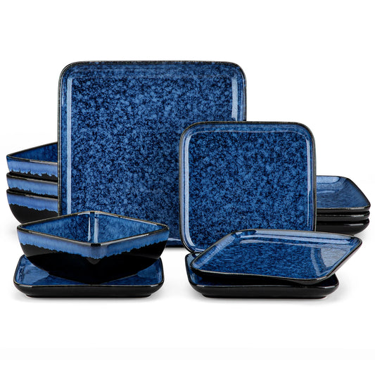 Vancasso Ceramic Dinner Set With Blue Reactive Glaze