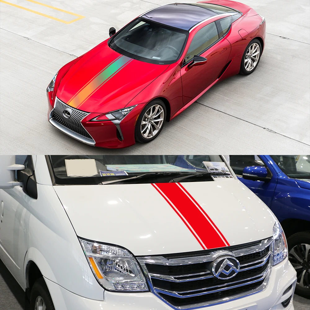 Various Sizes Universal Car Hood Cover Side Stickers Vinyl Film Decoration Decals for Auto Tuning Accessories