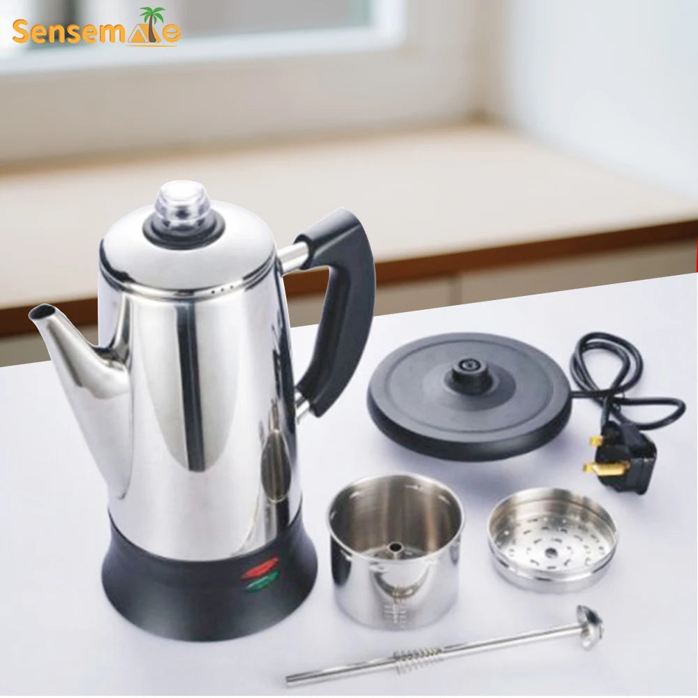 SenseMake 1.8L Percolator 12 Cup Steel Coffee Maker