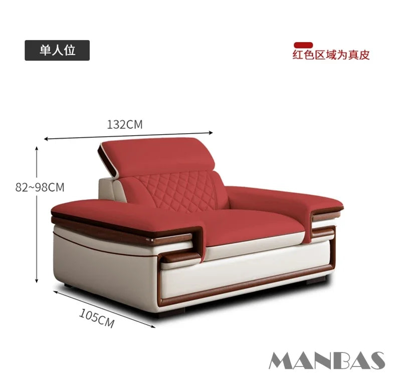 MINGDIBAOCN Italian Leather Sofa Set With Bluetooth USB