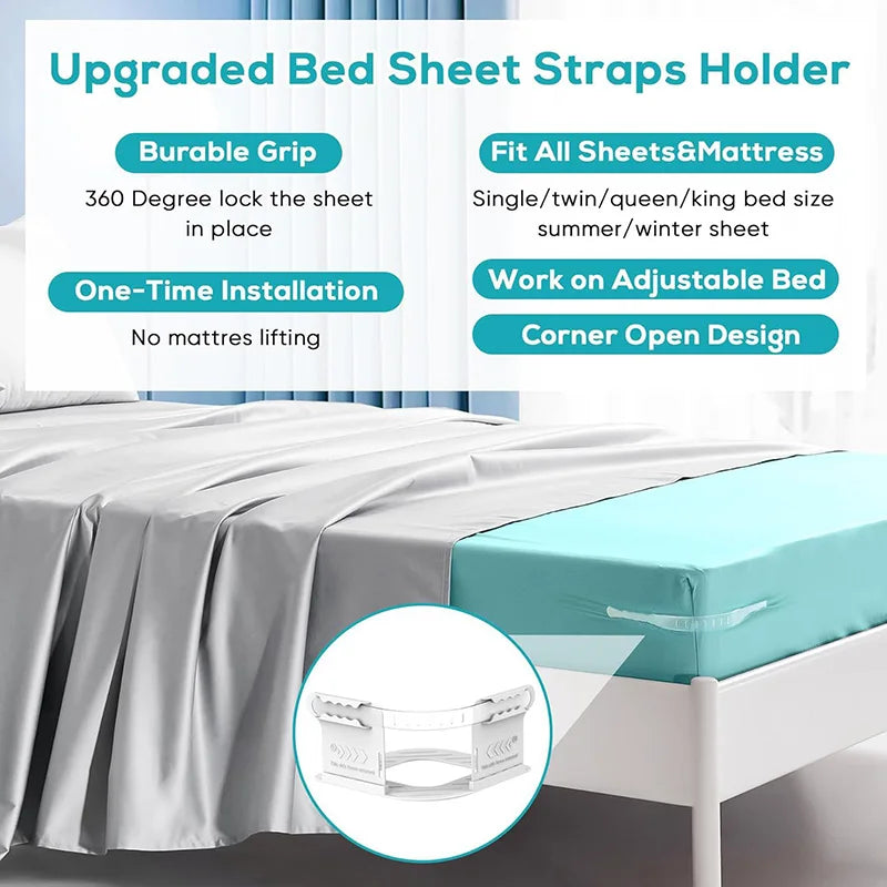 Invisible Bed Sheet Clip Set for Secure Bed Covering