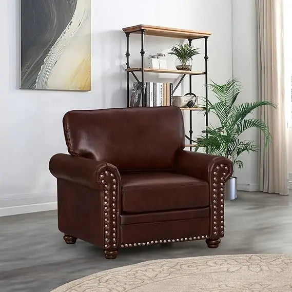 Faux Leather Mid Century Modern Accent Chair for Stylish Living