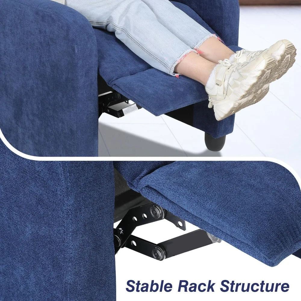 Linen Upholstered Luxurious Recliner Chair With Adjustable Backrest And Footrest