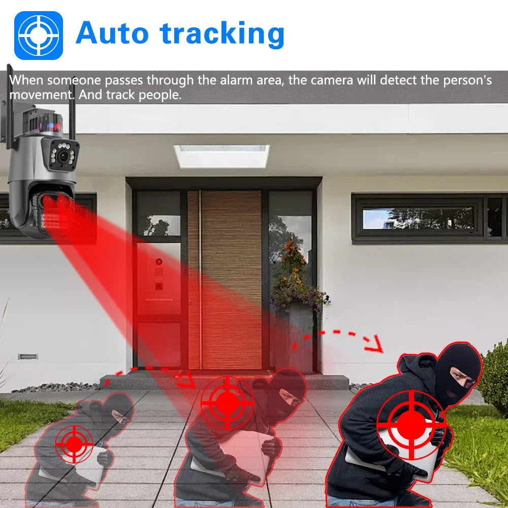 9MP Three Lens 8X Zoom WiFi PTZ XMEYE 10CH POE NVR Surveillance System with Two Way Audio CCTV Security Camera Video Surveillance Kit