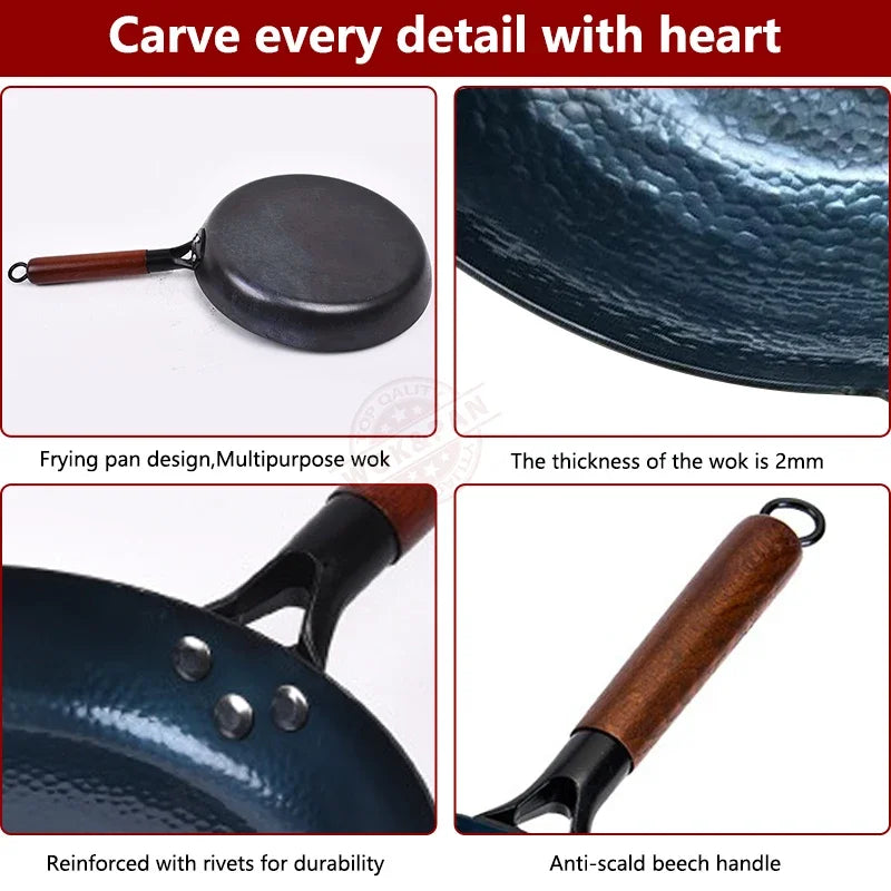 Cast Iron Frying Pan Uncoated Skillet Gas Induction Stove