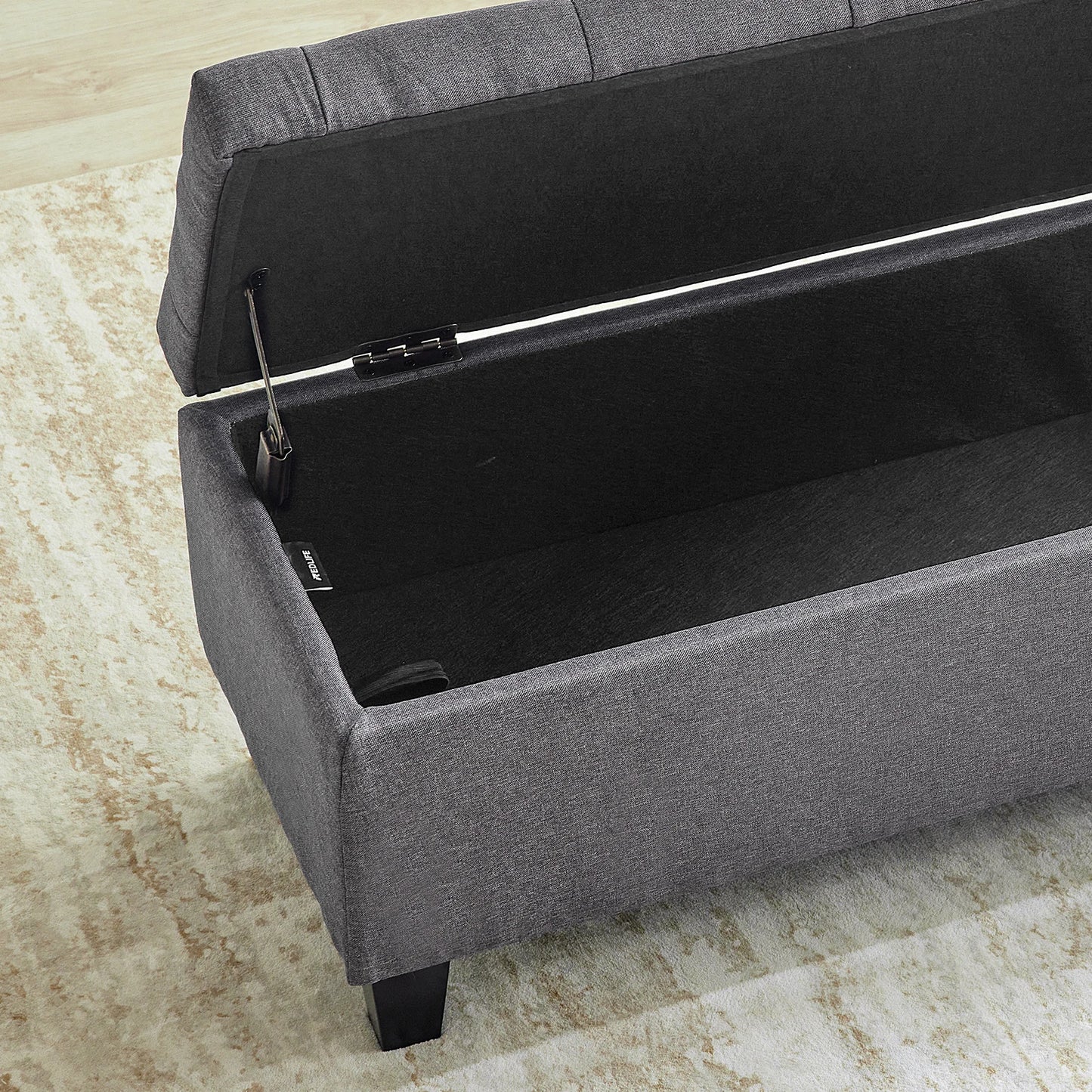 Redlife Storage Ottoman Bench Tufted Lid And Safety Hinge