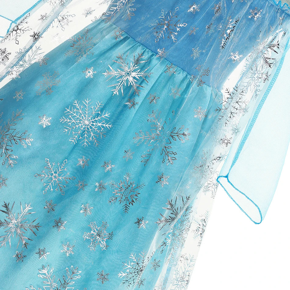 Girls Snow Queen Elsa Costume for Carnival Party Fun