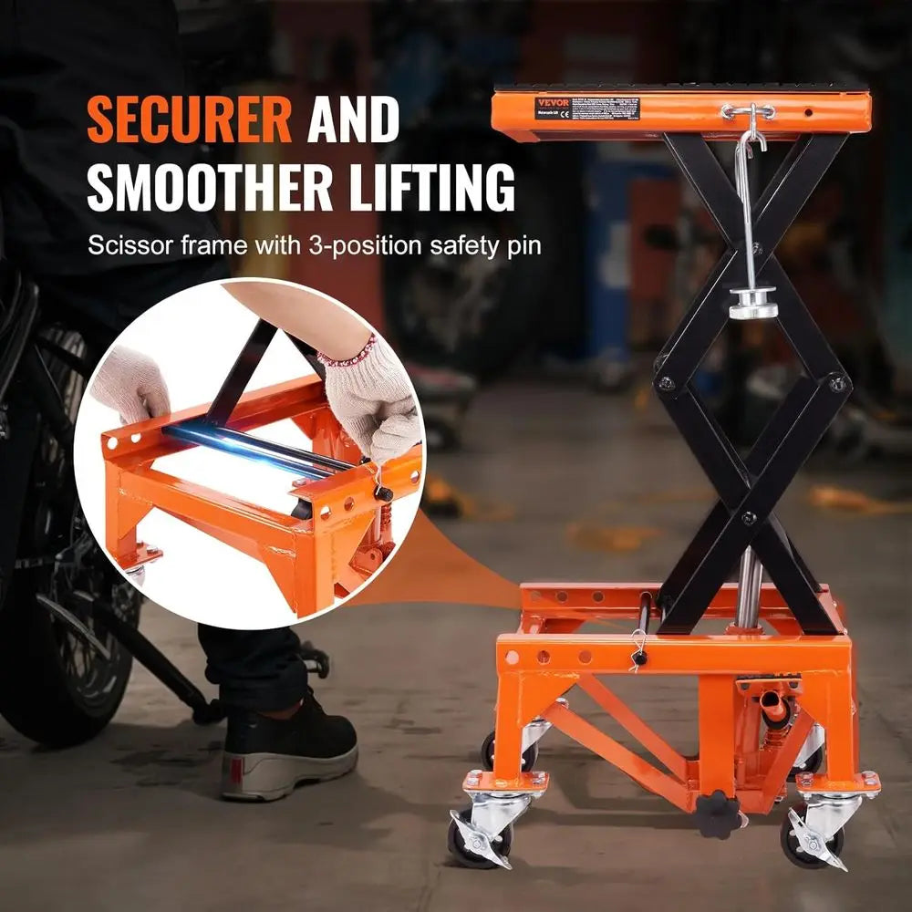 350 Lb Hydraulic Scissor Lift Table With Deck For ATVs