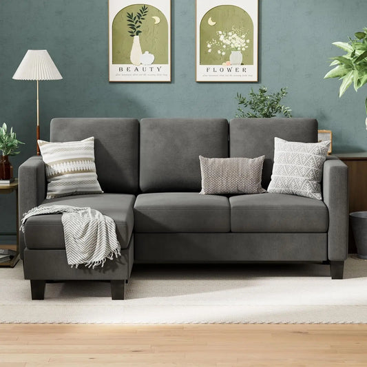 Ticify Velvet Sofa Couch With Ottoman For Living Room