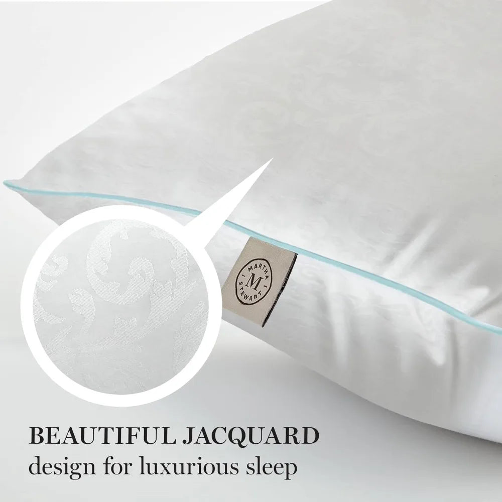 Luxurious Jacquard Woven Pillow Pair Hypoallergenic Comfort