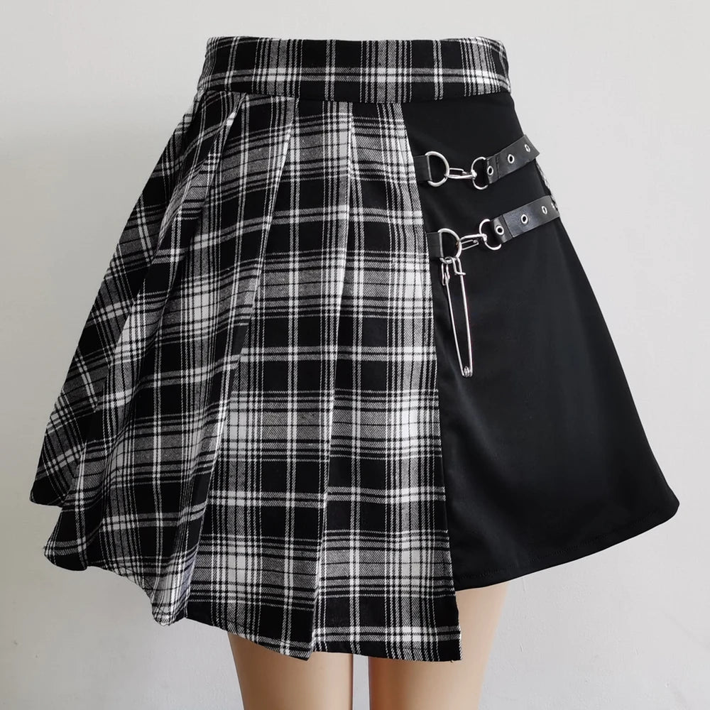 Gothic Chic Pleated Mini Skirt for Stylish Summer Fashion