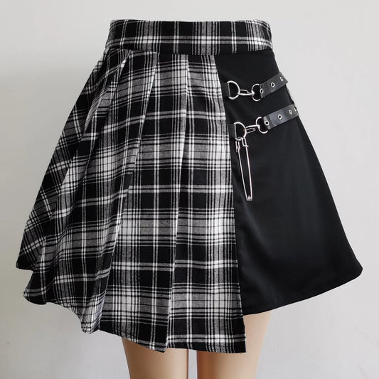 Gothic Chic Pleated Mini Skirt for Stylish Summer Fashion