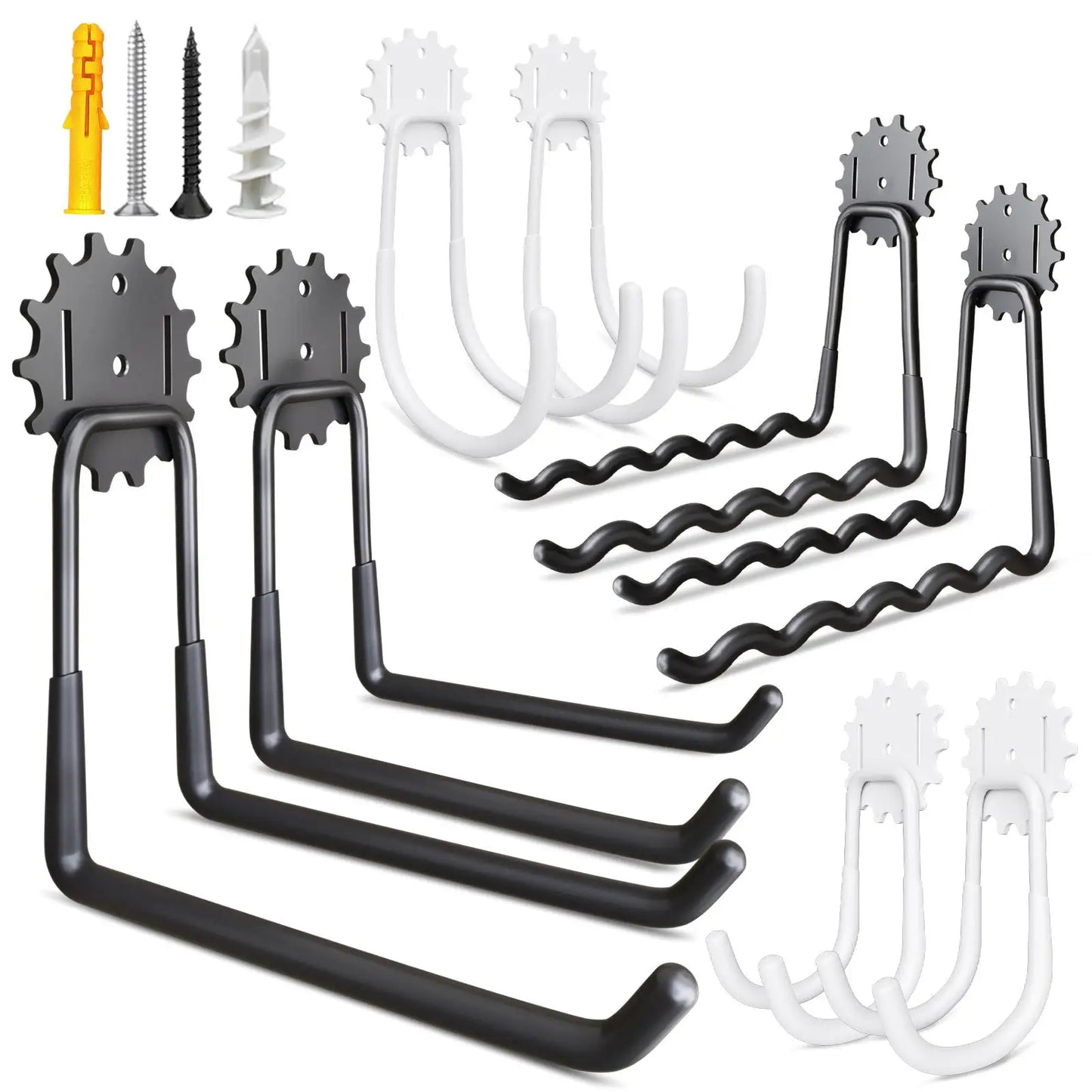 Heavy Duty Garage Hooks Set for Efficient Wall Storage