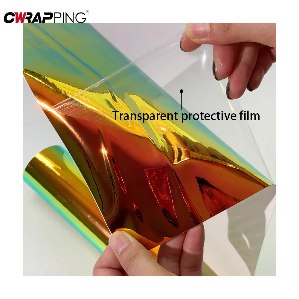 Car Stickers Vinyl Wrap PVC Self Adhesive Laser Plated Rainbow Film Waterproof Scratch Resistant Auto Accessories