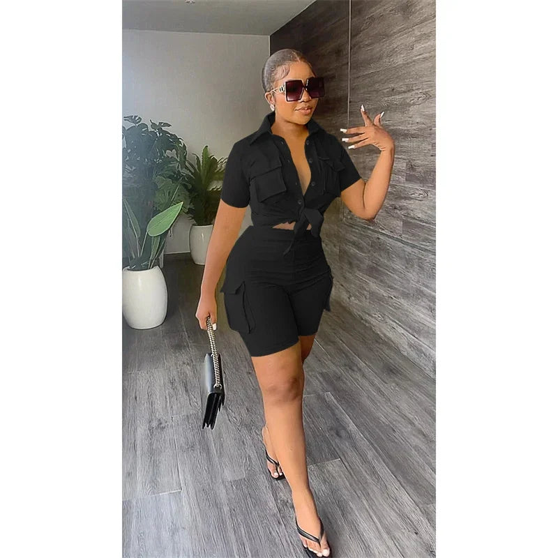Stylish Summer Two Piece Set for Women with Pockets