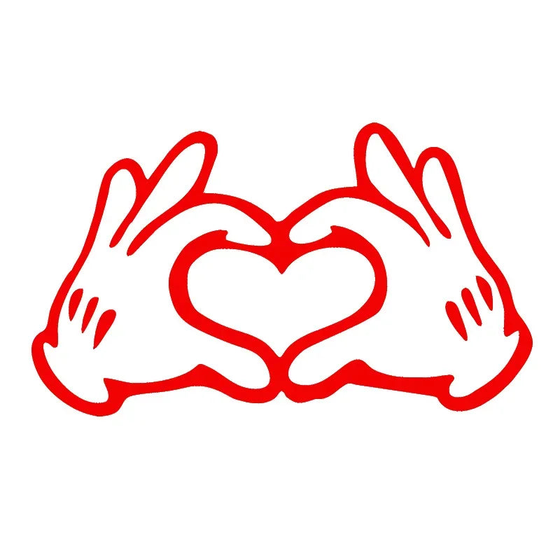 12x7cm Hand Heart Car Sticker Window Glass Body Bumper Decorative Love Gesture Vinyl Film Decor Decal Auto Tuning Accessory