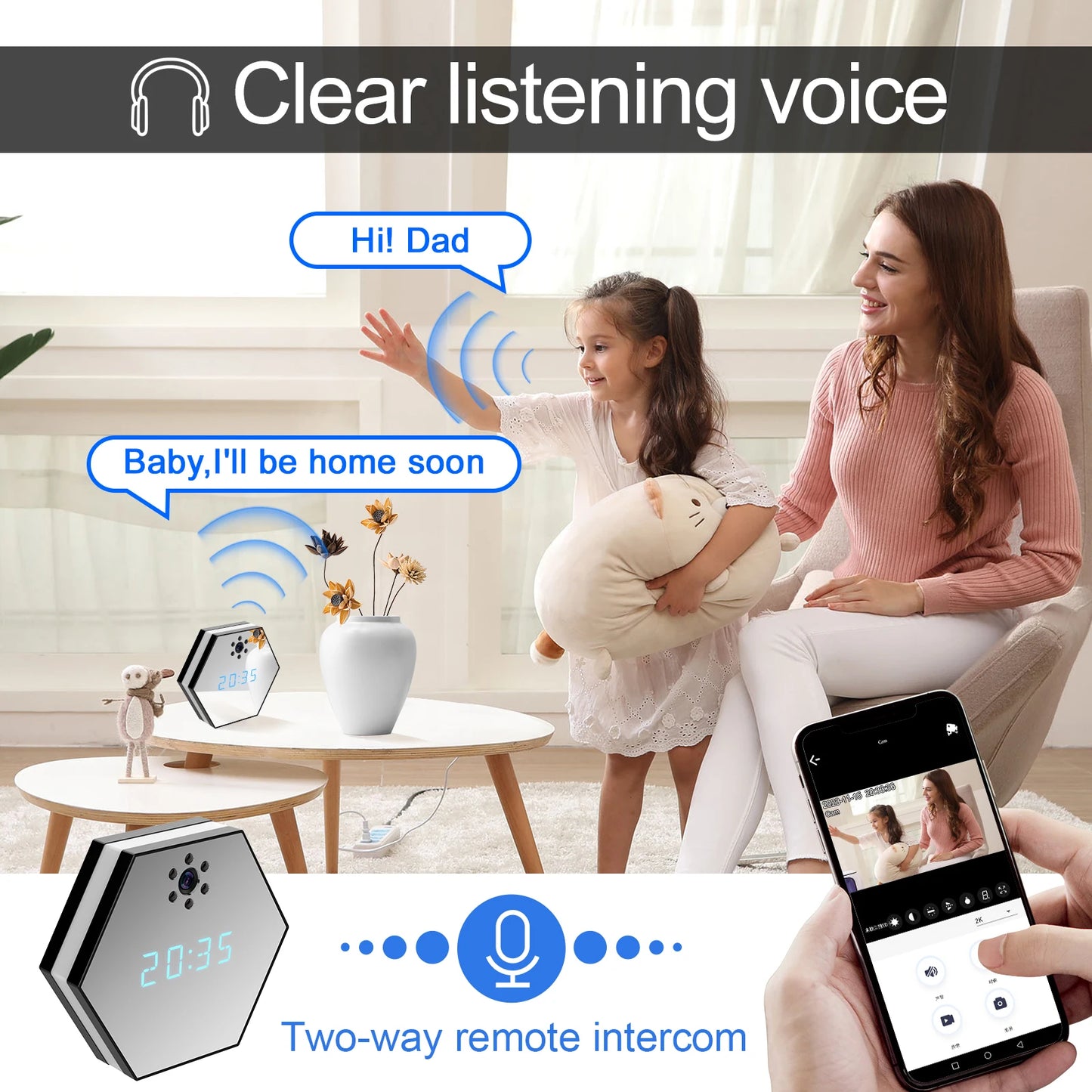 Indoor Home Surveillance Camera Wireless HD Night Vision Remote Network Caretaker 1080P