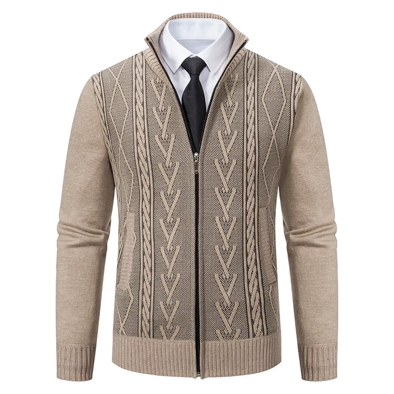 GQXAONC Cashmere Padded Knit Cardigan For Men Fall Winter