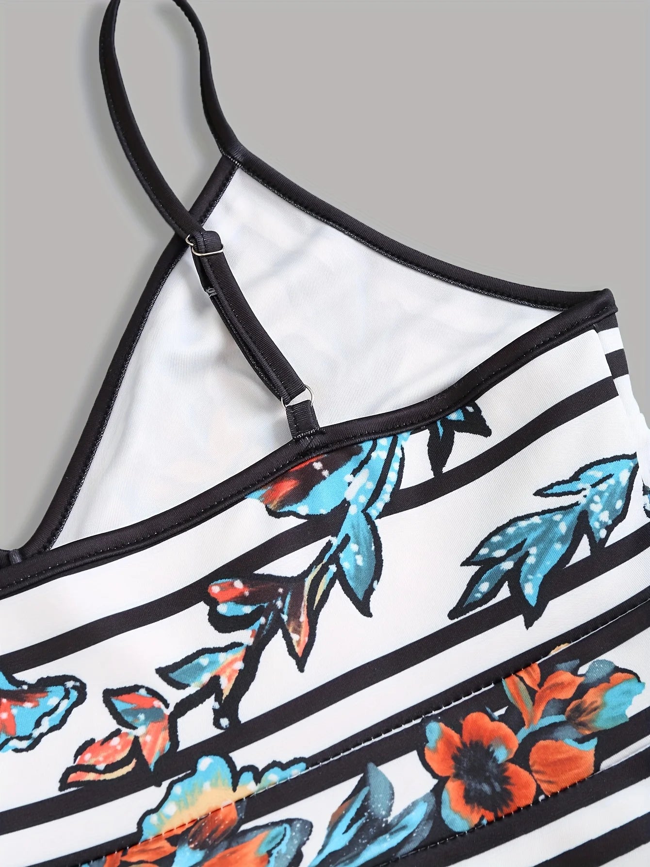 Summer Floral Print Plus Size Sling Mini Dress