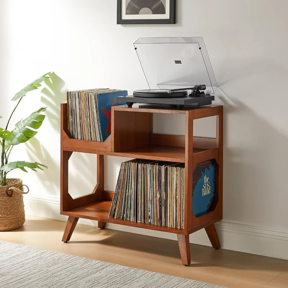 Asheville Mid-Century Modern Media Console for Vinyl Records