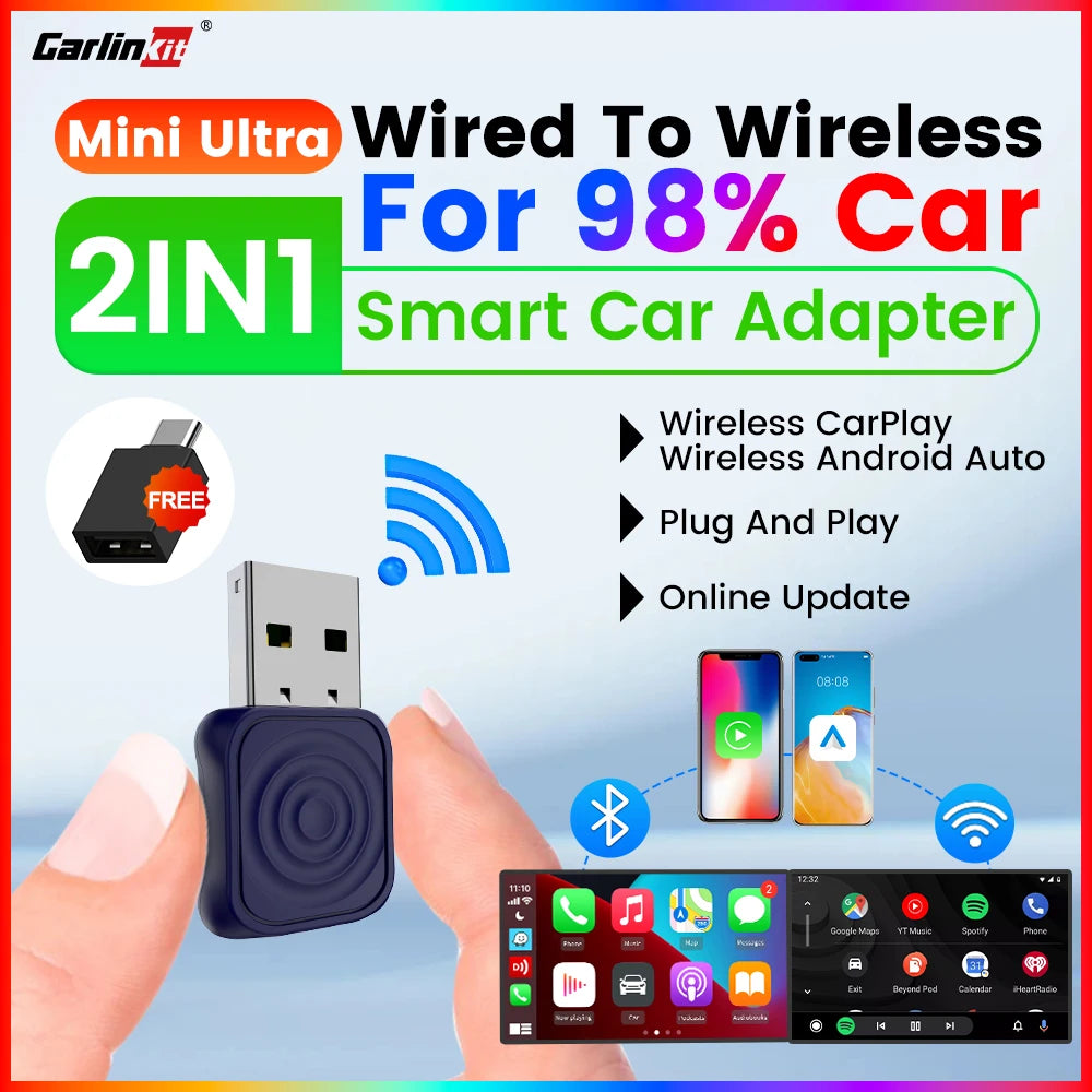 Carlinkit Mini Ultra 5.0 Wireless Android Auto CarPlay USB Dongle