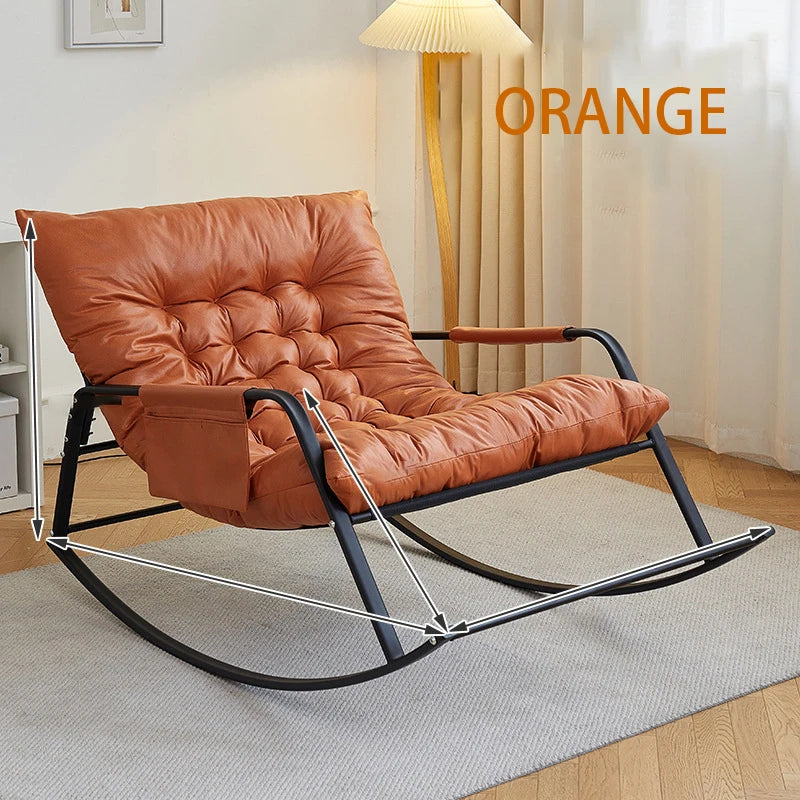 Comfortable Oversized Rattan Rocking Chair For Outdoor Relaxation