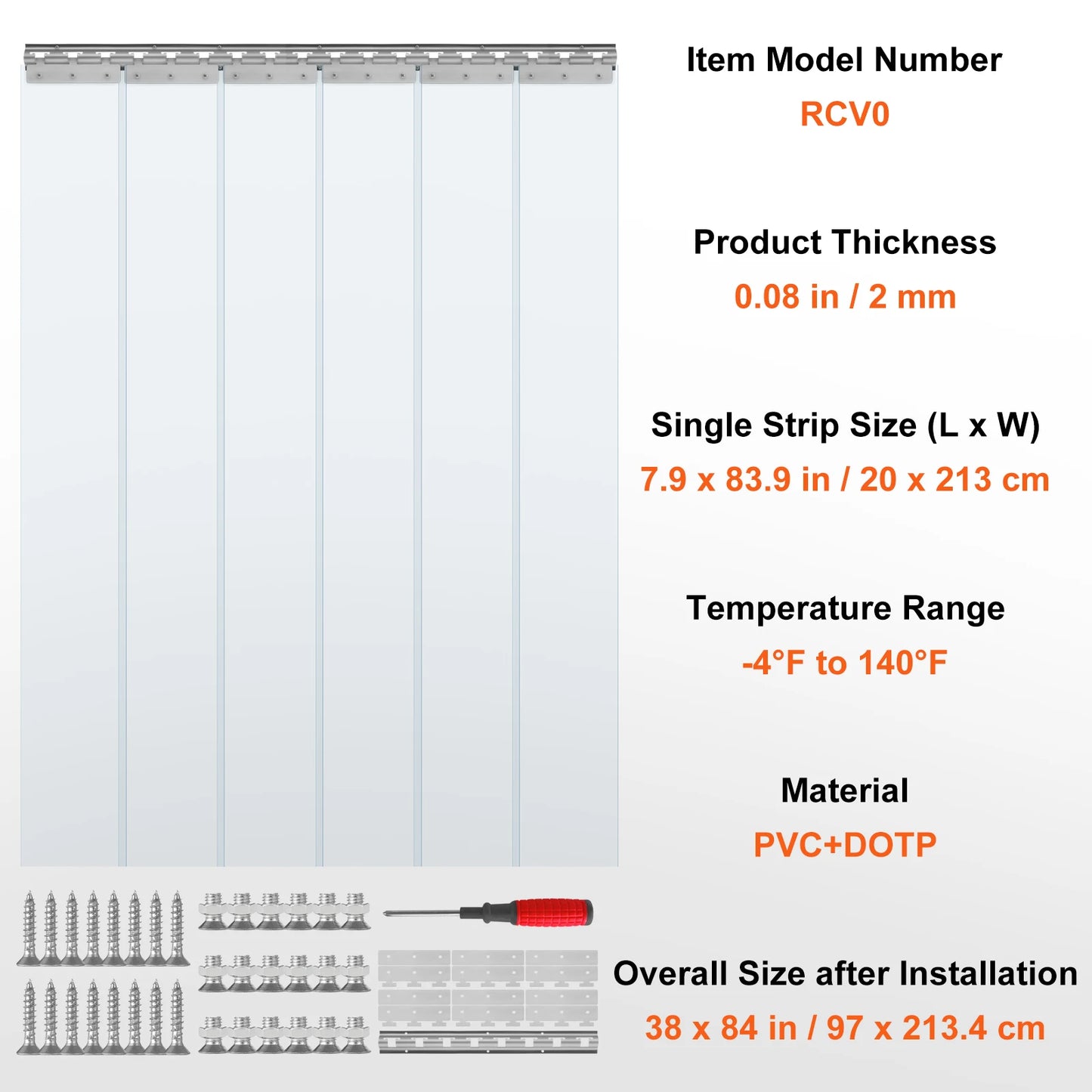 SucceBuy Clear PVC Strip Door Curtain for Walk In Coolers