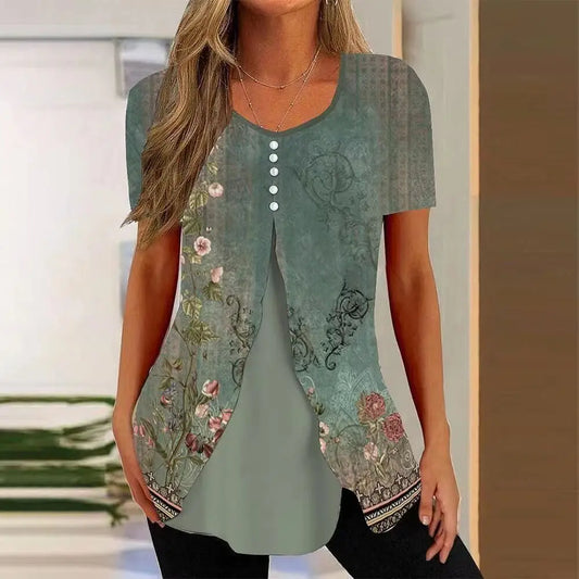 Icevoolen Elegant Casual Loose Women Blouse Shirt