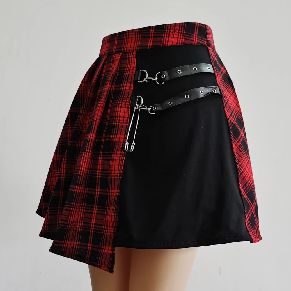 Gothic Chic Pleated Mini Skirt for Stylish Summer Fashion