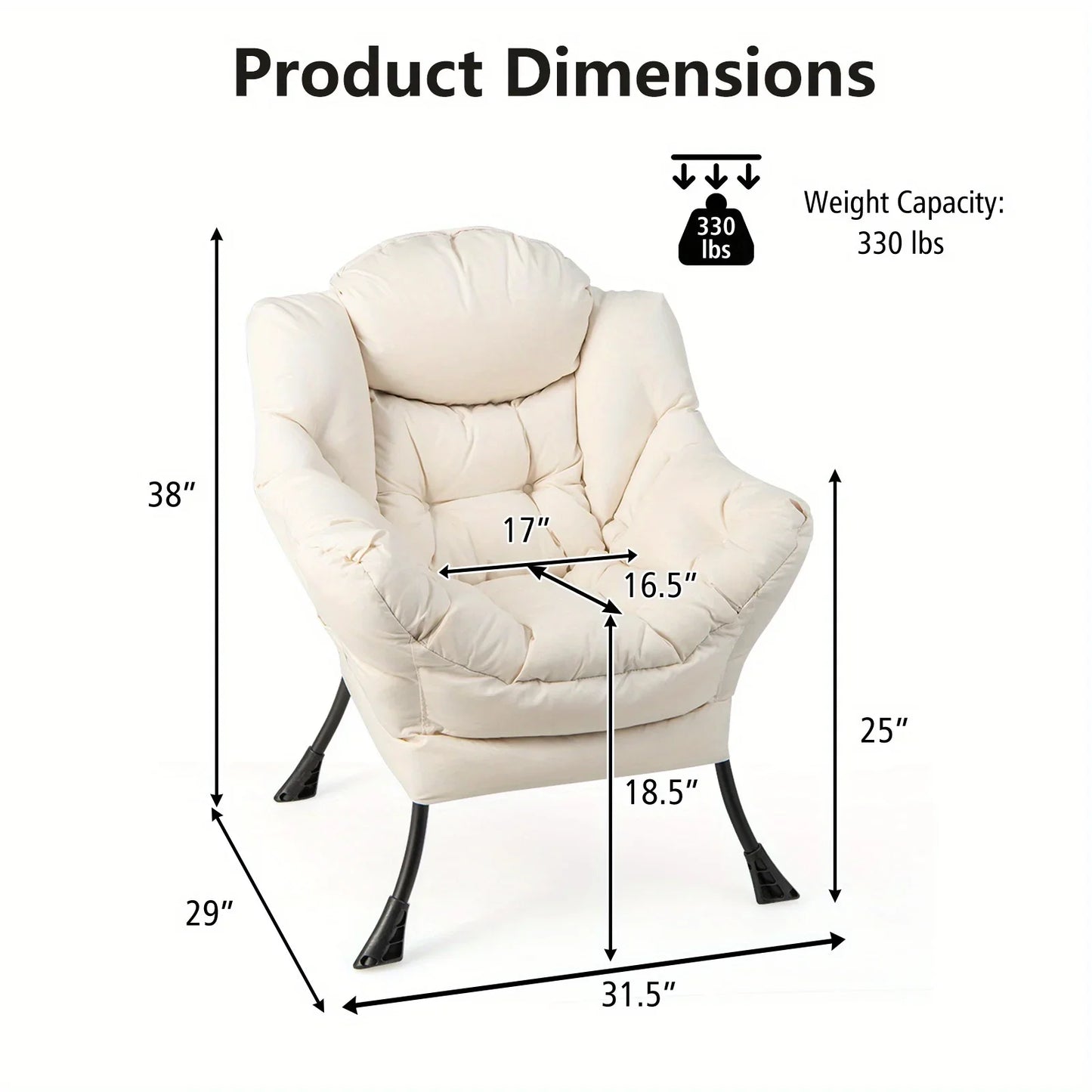 Modern Lazy Chair with Side Pocket for Ultimate Comfort