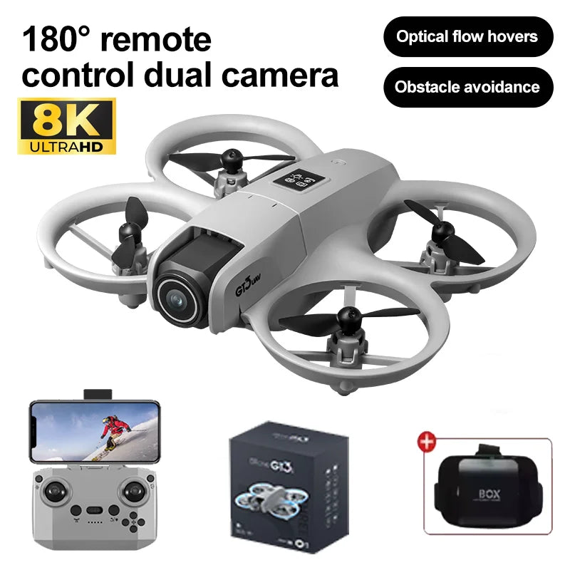 GT3 Mini LED Foldable Drone GPS 8K HD Dual Camera Brushless Motor Obstacle Avoidance Quadcopter RC Toys Gifts