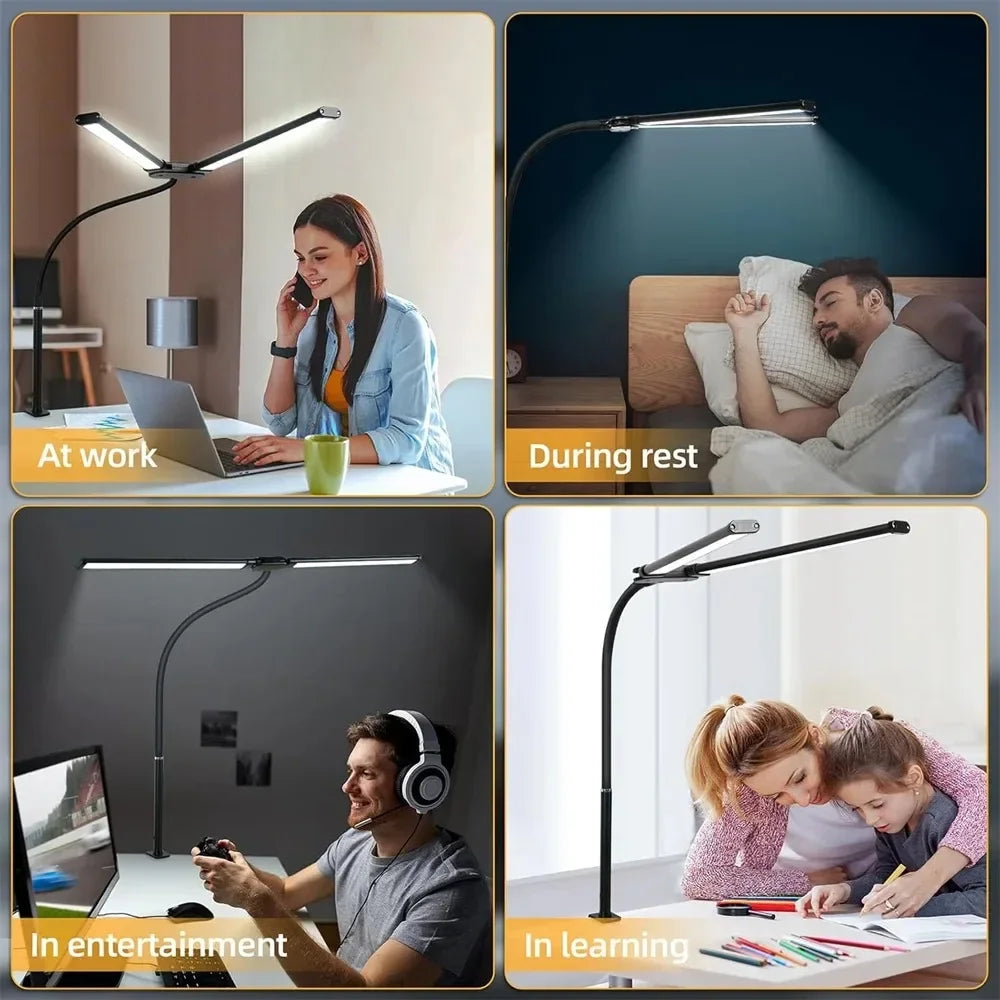 LED Desk Lamp with Clamp for Home Office and Reading