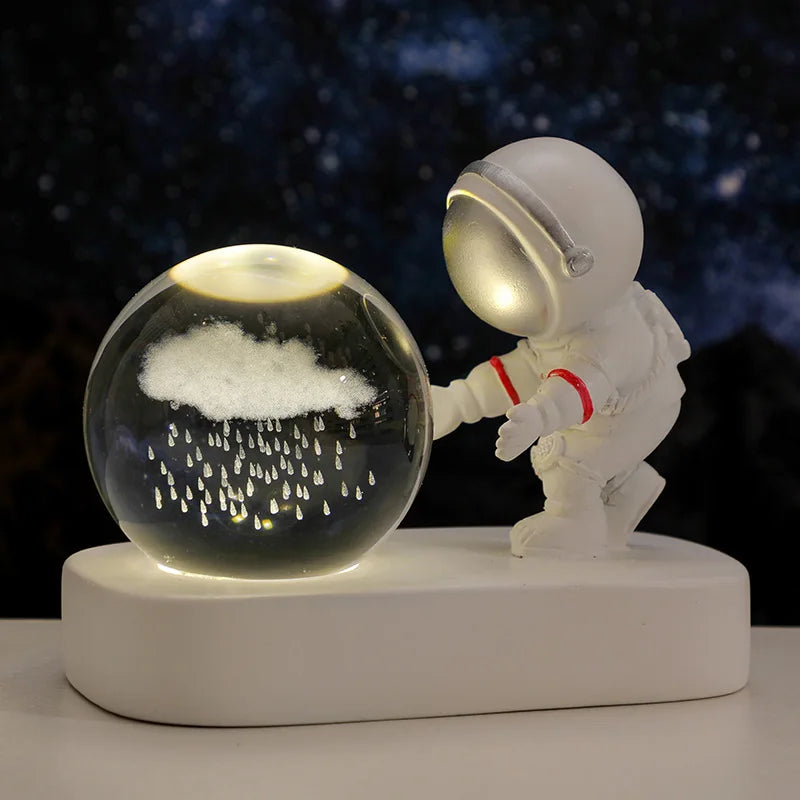 Creative 3D Astronaut Crystal Ball Night Light for Kids