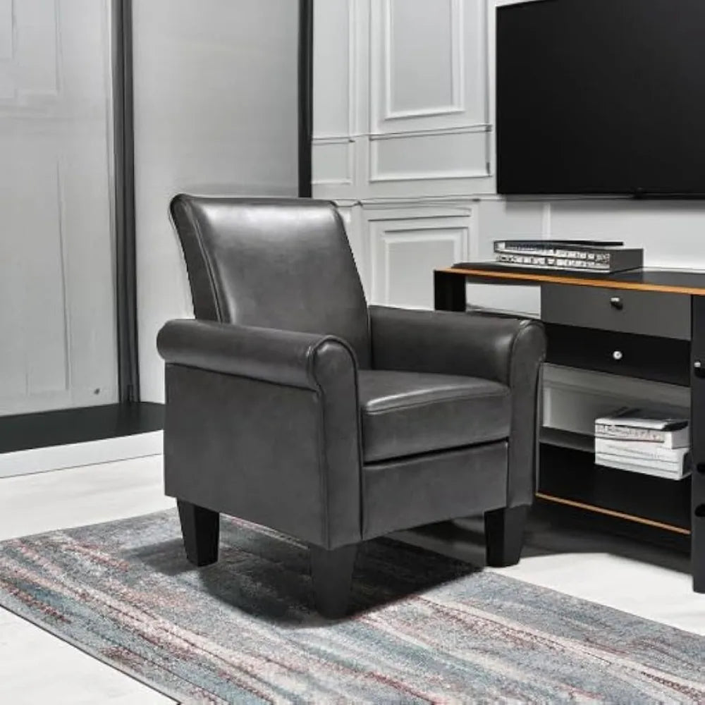 RBXC Faux Leather Accent Chair Modern Club Arm Chair