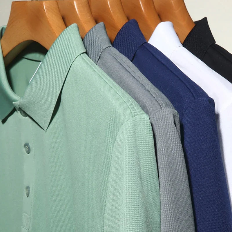 Men's Breathable Short Sleeved Polo Shirt for Summer Style