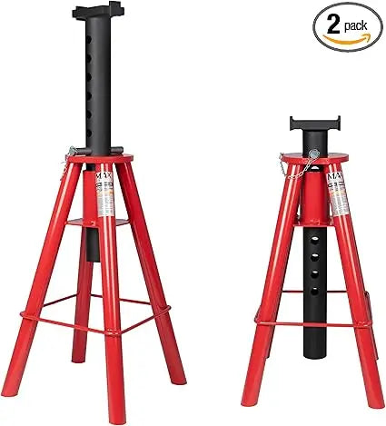Heavy-Duty Pin Type Adjustable Jack Stands For Trucks And Equipment