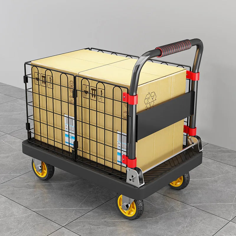 Choice Fence Flatbed Cart Folding Silent Trolley Wheeled
