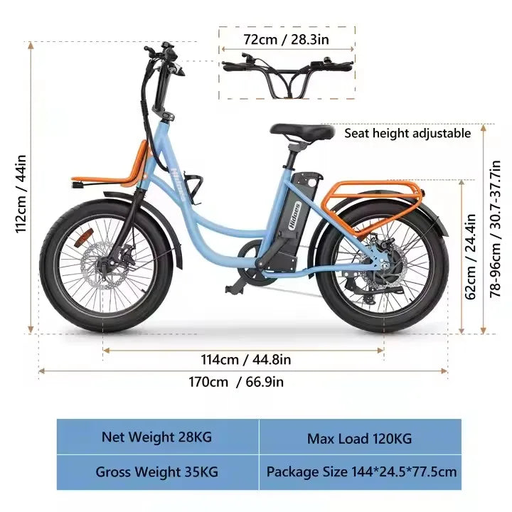 Var Electric City Bicycle Hidoes C6E 36V 13Ah Battery