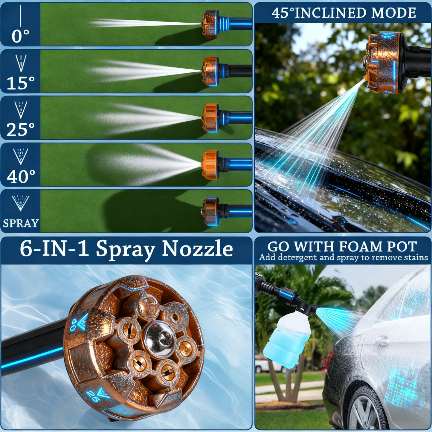 Power Blaster Plus Cordless Pressure Washer For Car Cleaning