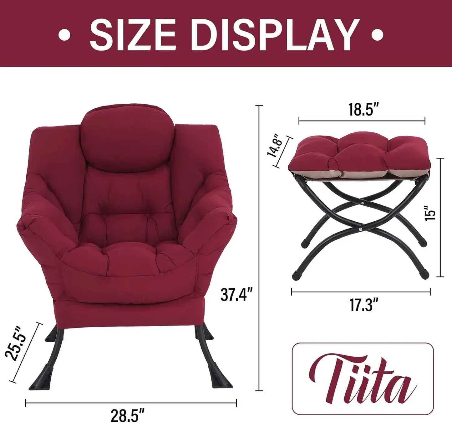 Tiita Modern Ottoman Style Lazy Chair for Relaxation