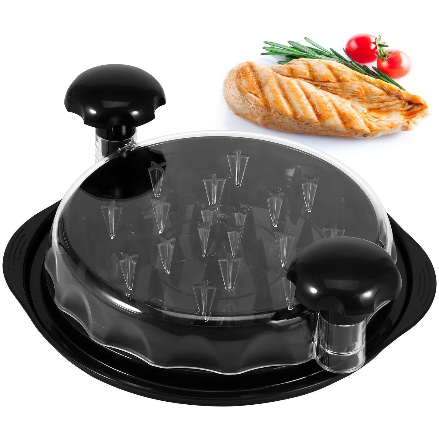 Efficient Chicken Shredder with Clear Lid and Ergonomic Handle