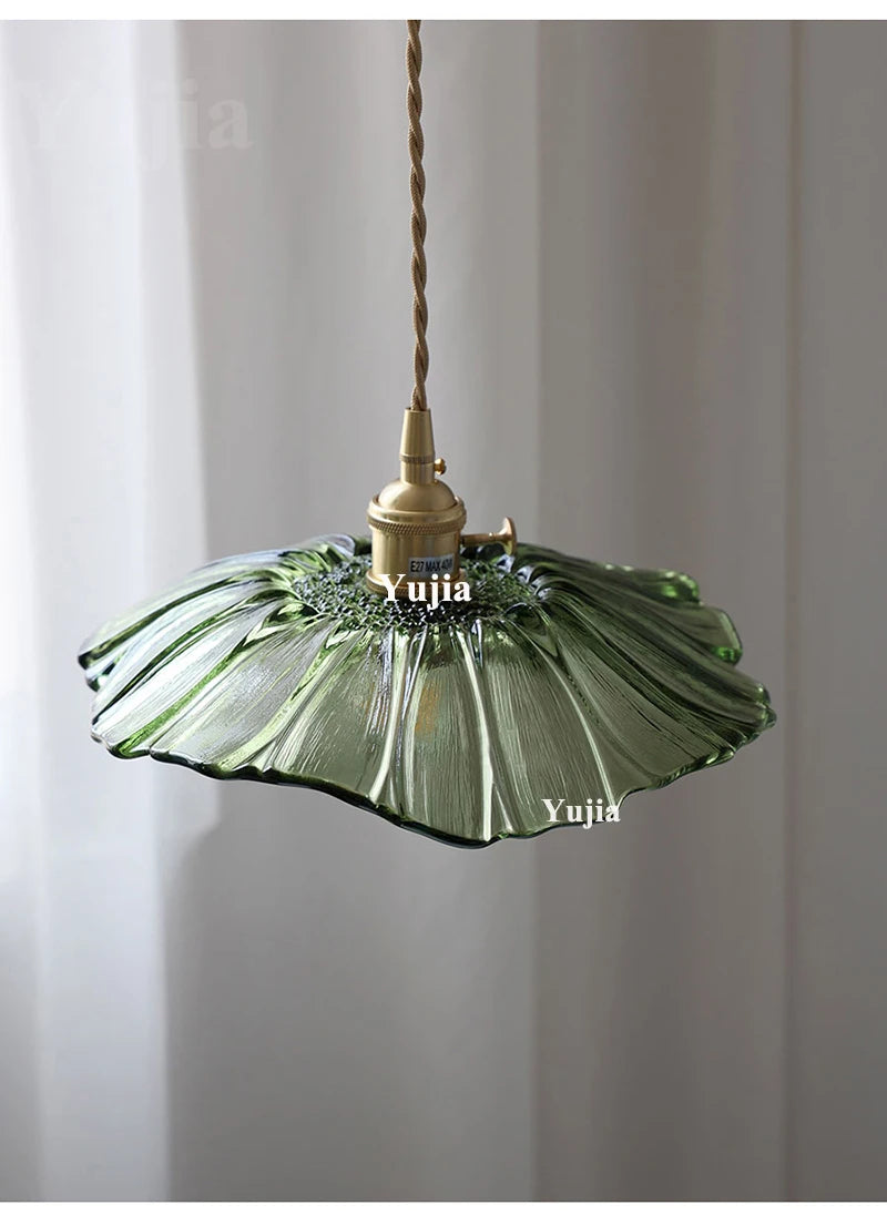 Multi Style Green Glass Pendant Light Vintage Light Fixtures Modern Chandelier Lamp for Kitchen Island